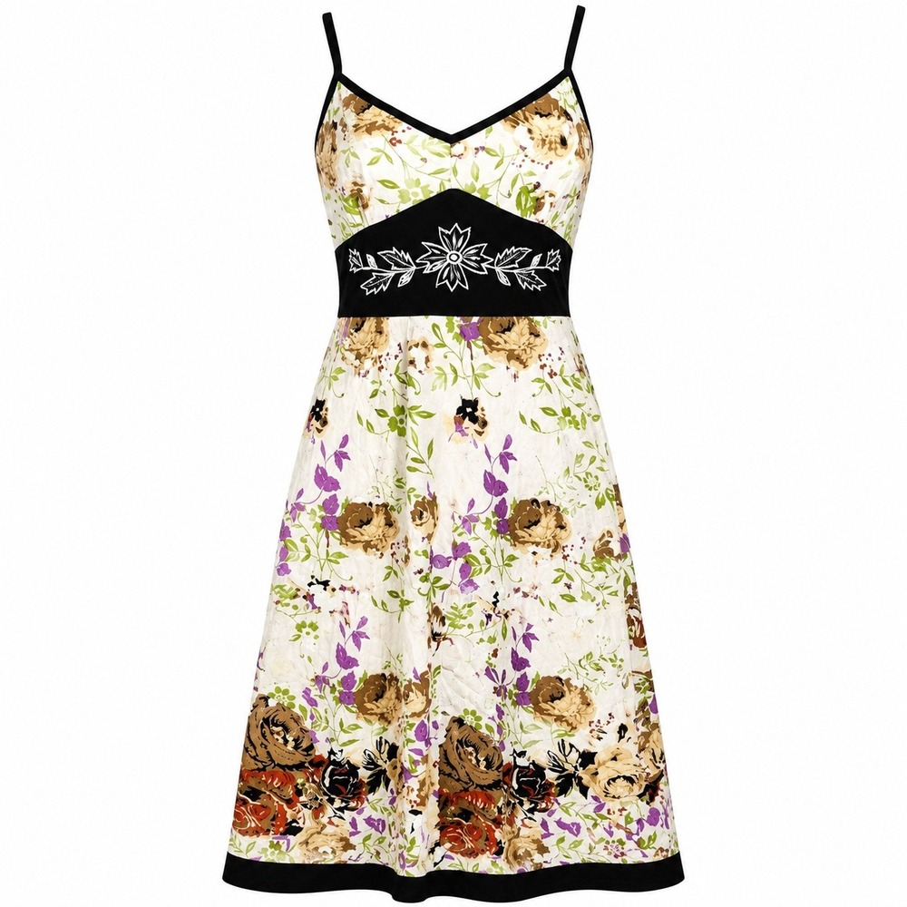 Vintage Bloomcore Babydoll Midi Dress‎ Womens Small Meadowcore Floral Cottage